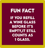 Drinks on Me Refill Wine Glass Coaster