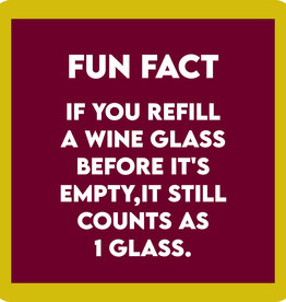 Drinks on Me Refill Wine Glass Coaster