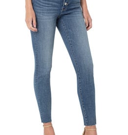 Liverpool Los Angeles Abby HR Ankle Skinny w/exposed Bottom & Cut Hem Jeans