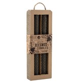 Northern Lights Bee Hive Tapers - 8" 2pk. Black Candles