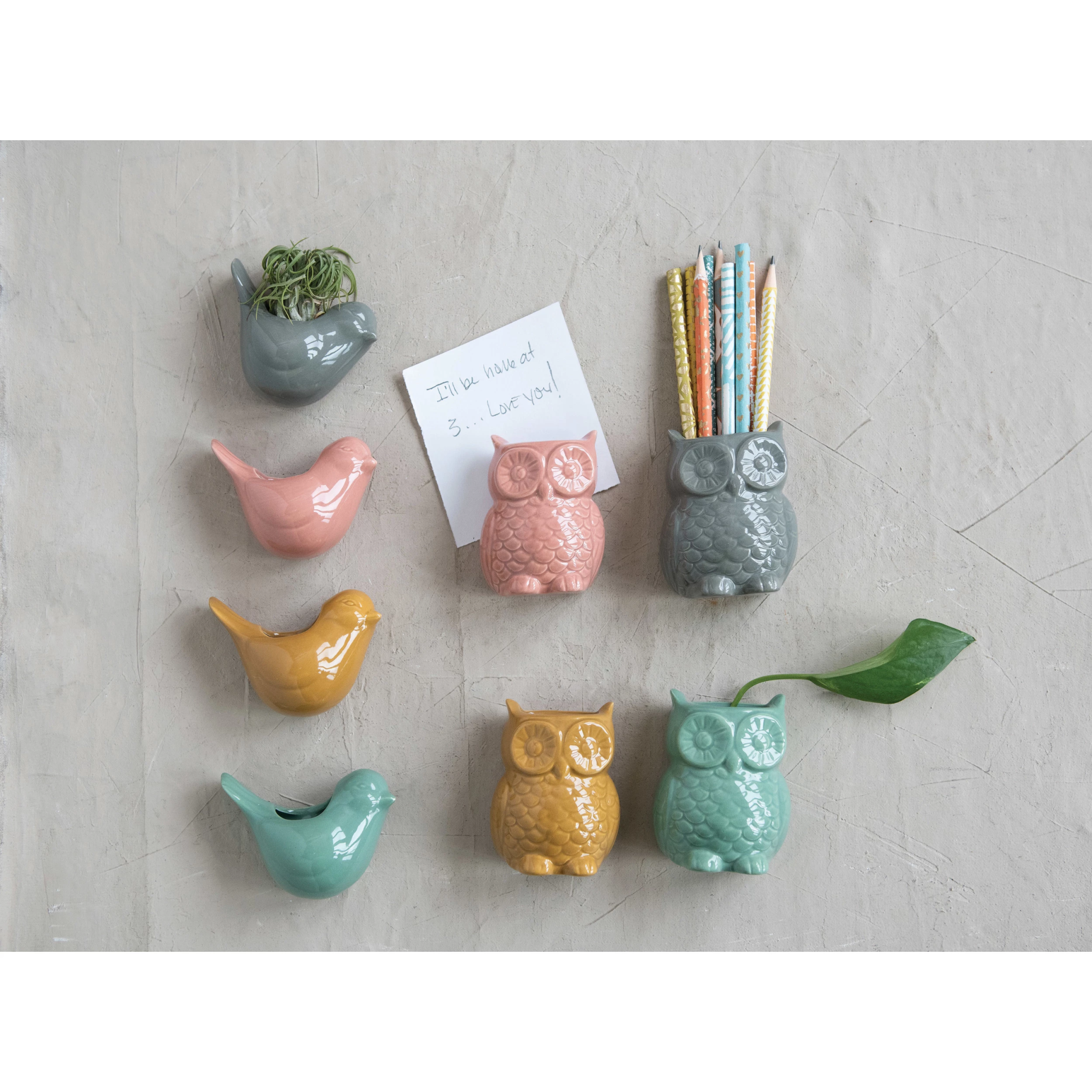 Fleurish Home Owl Vase Magnet (choice of 4 colors)