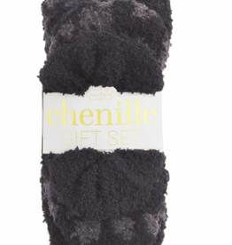 Mudpie Chenille Socks Gift Set: Black