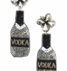 Mudpie Champagne Beaded Earrings: Black