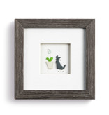 Sharon Nowlan Purrfect Petals Pebble Art - Grey Frame 6" Square
