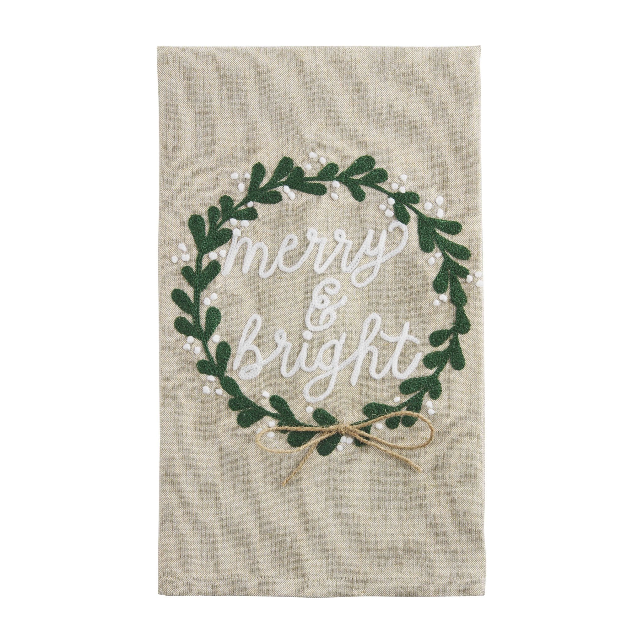Mudpie MERRY BRIGHT EMBROIDERED TOWEL