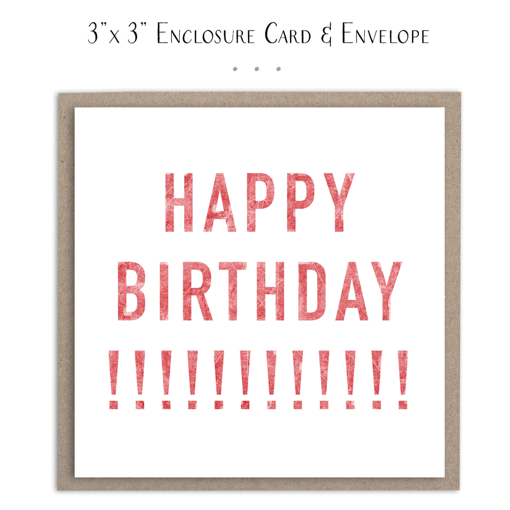 Susan Case Designs Happy Birthday Vintage Red Mini Card