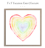 Susan Case Designs Rainbow Heart Mini Card Plain