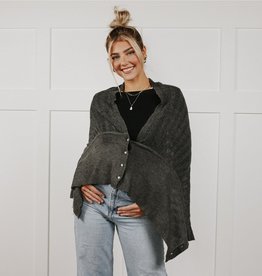 Pretty Simple Cuddle Up Cashmere Wrap: Charcoal
