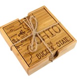 Totally Bamboo Ohio Puzzle 4-Pc. Coaster Set with Case