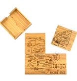 Totally Bamboo Ohio Puzzle 4-Pc. Coaster Set with Case