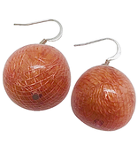 Sweet Lola Vesta - Coral Carla red resin ball earring with fish hook