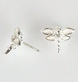 Takobia Petite Shiny Silver Dragonfly Post Earrings
