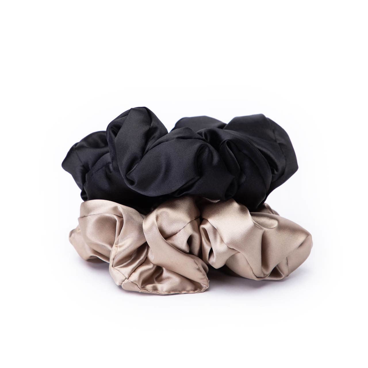 kitsch Satin Sleep Pillow Scrunchies - Black/Gold