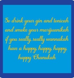 Drinks on Me Hanukkah Ginintonicah Coaster