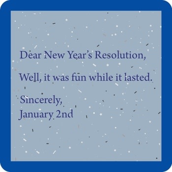 Drinks on Me coasters Happy New Year January 2nd Coaster
