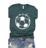 Kissed Apparel Heather Forest Green  Cursive Game Day Soccer Graphic Tee
