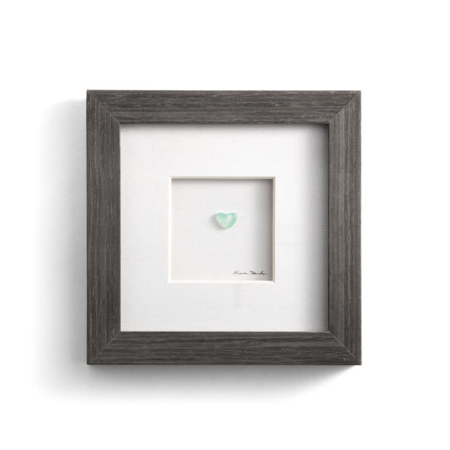 Sharon Nowlan Simple Love  Pebble Art (grey frame)