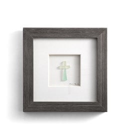 Sharon Nowlan Cross Pebble Art (new grey frame)