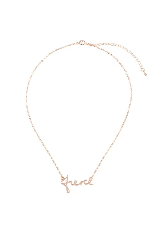 Fleurish Home “Fierce” Personalized Charm Long Necklace - Gold