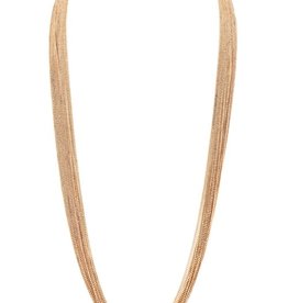 Fleurish Home Multiline Chain Long Necklace - Gold