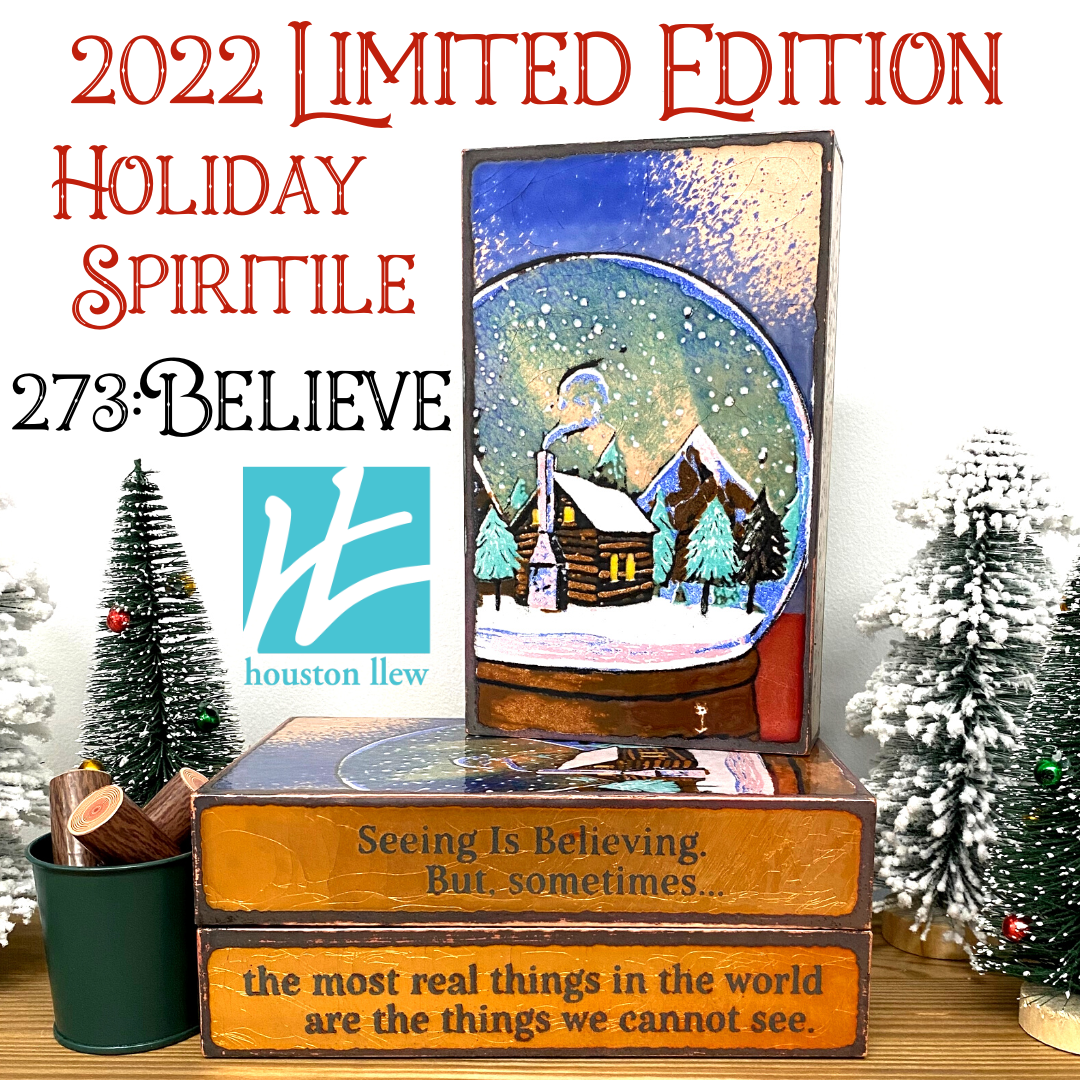 Houston Llew 2022 Special Limited Edition Holiday Houston Llew Spiritile: 273 Believe *retired 1/31/22