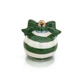 nora fleming deck the halls mini (green striped ball ornament) A282