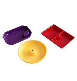 nora fleming melamine dainty dishes 3 piece set (purple, yellow & red) MEL09