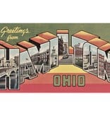 FLEURISH Hamilton Ohio Vintage Postcard Design Vinyl Sticker