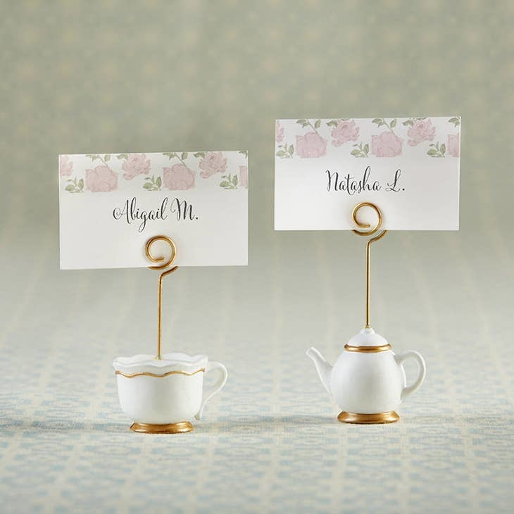 Tea Time Whimsy Place Card Holders & Cards (set of 6)