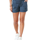 Democracy High Rise Double Button Utility Shorts Orion Blue