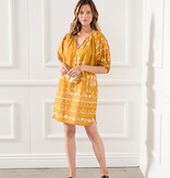 Karen Kane Puff Sleeve Dress Gold