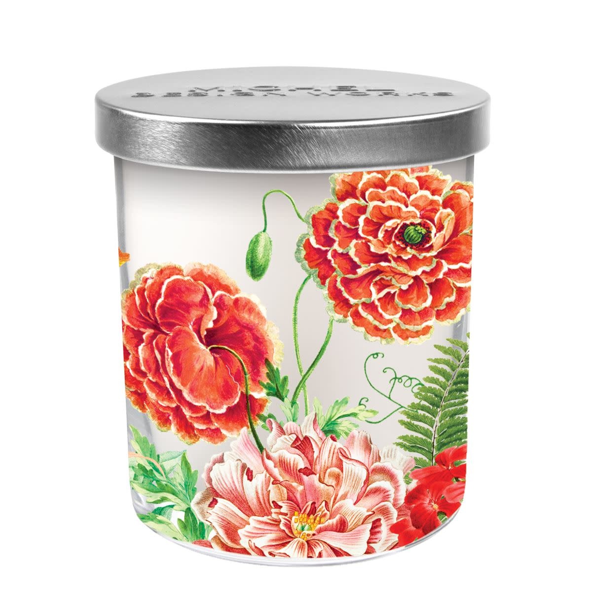 Michel Design Works Poppies and Posies Candle Jar with Lid