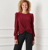 Karen Kane Red Puff Sleeve Top