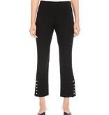 Karen Kane Black Cropped Button-Up Hem Pants