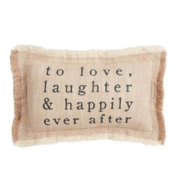 Mudpie LAUGHTER WEDDING SMALL PILLOW
