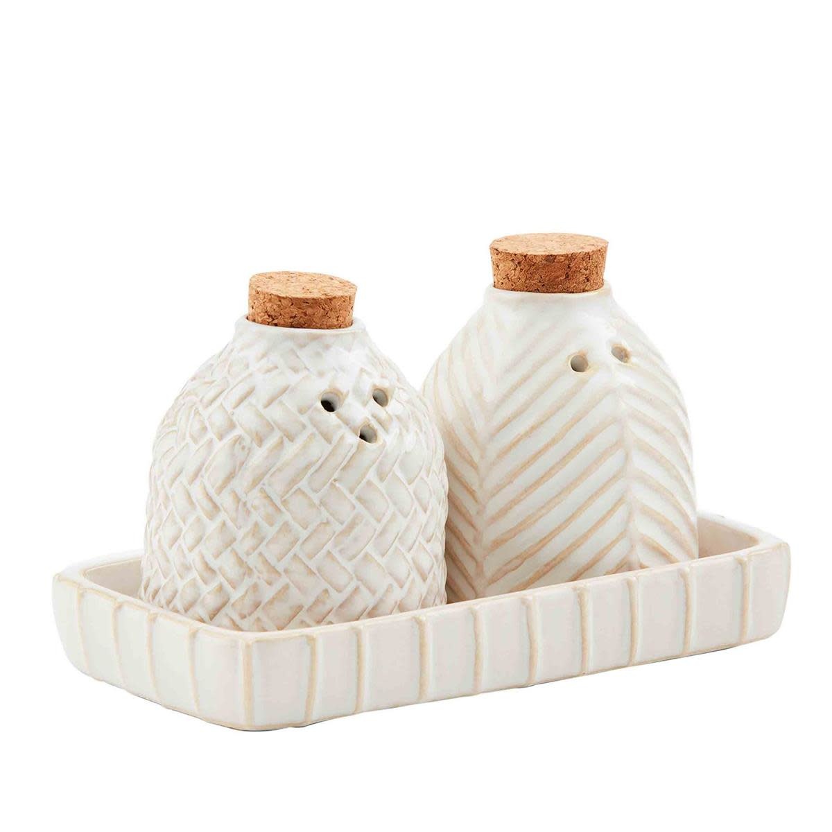 Mudpie TEXTURED STONEWARE SALT & PEPPER SET