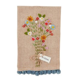 Mudpie BLM EMBROIDERED FLORAL TOWEL
