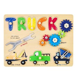 Mudpie TRUCK BUSY BOARD WOOD PUZZLE