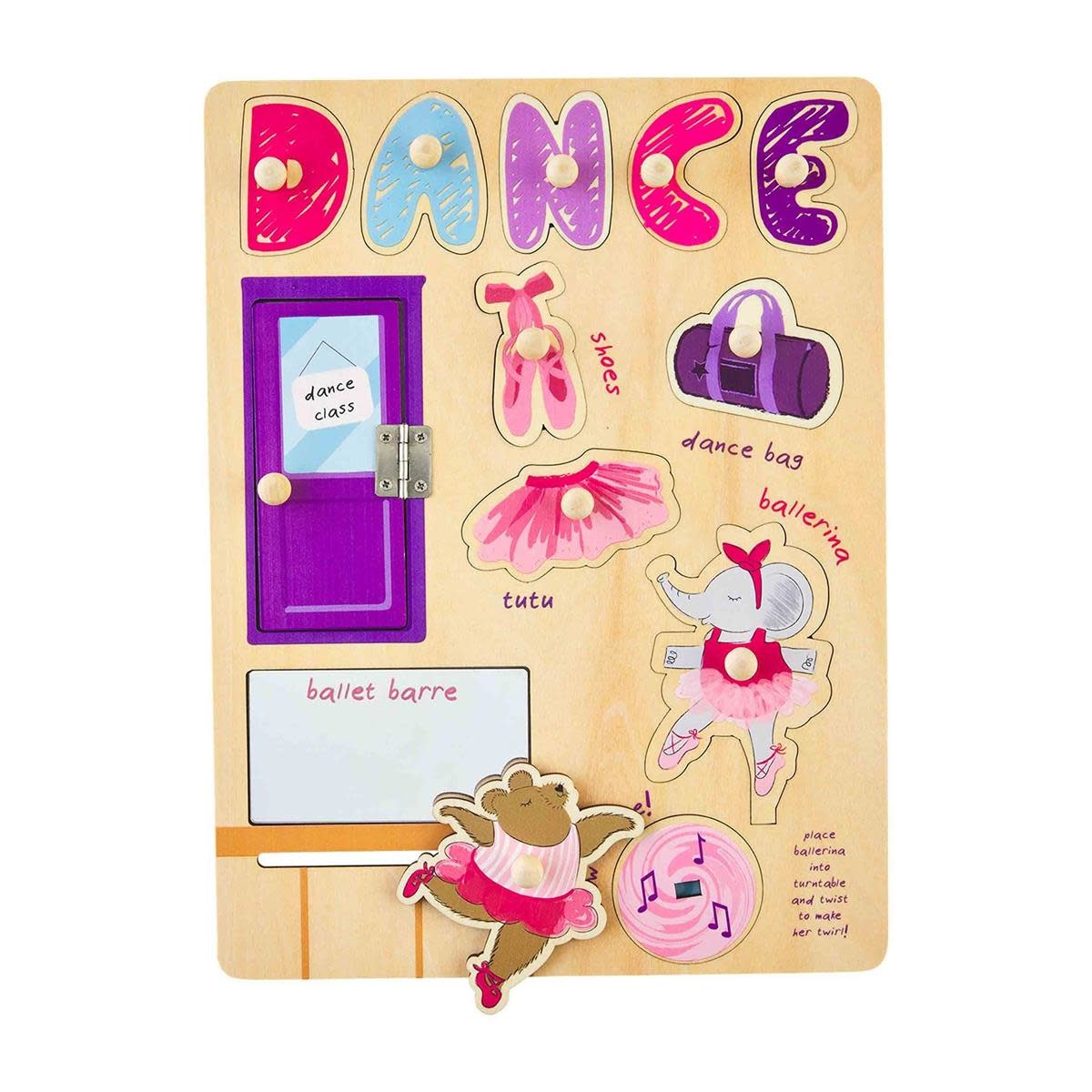 Mudpie DANCE BUSY BOARD WOOD PUZZLE