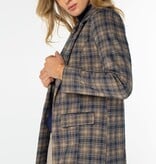 Liverpool Los Angeles Navy/Tan/Autumn Plaid Boyfriend Blazer w/ Princess Darts