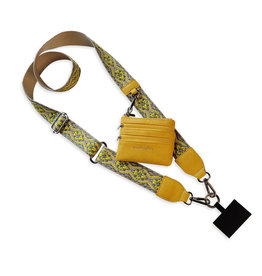 Save the Girls Clip & Go Strap w/Zippered Pouch  Yellow Pattern
