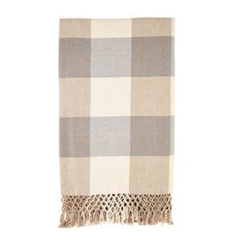 Mudpie CHECK STRIPE SLUB BLANKET