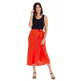 Mudpie Red (Orange) Mallie Wrap Skirt