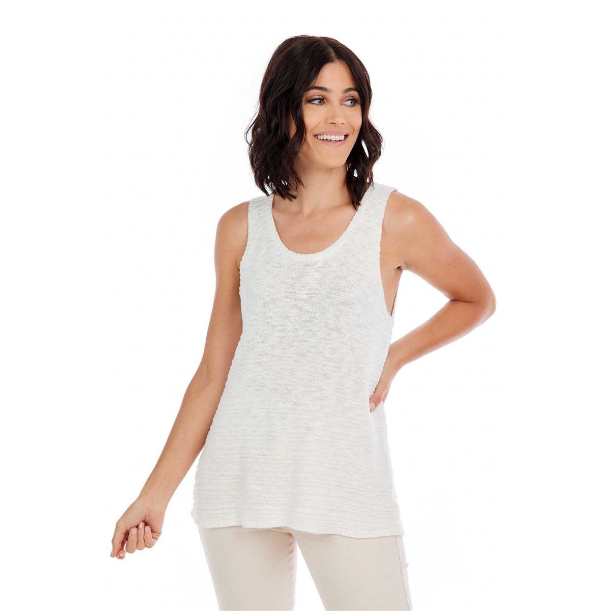 Mudpie White Cherri Knit Tank