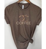 Kissed Apparel Designer Coffee Stain Coffee Graphic Tee Heather Brown