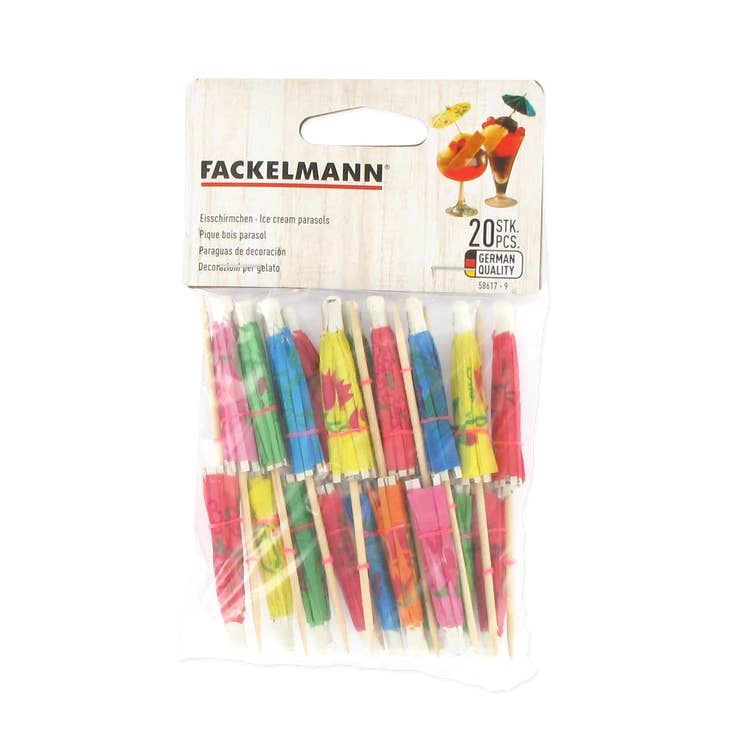 Fackelmann Cocktail/Appetizer Umbrella Toothpicks (Package of 20)