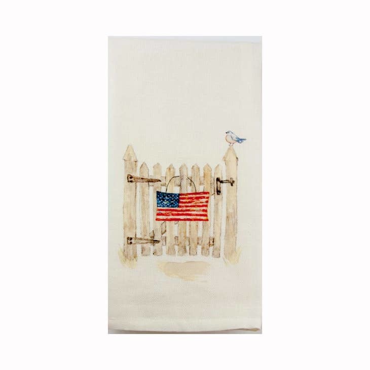 French Graffiti Gate with Flag Dish Towel