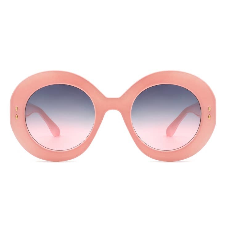 Fleurish Home Oversize Round  Fashion Sunglasses Pink Gradient