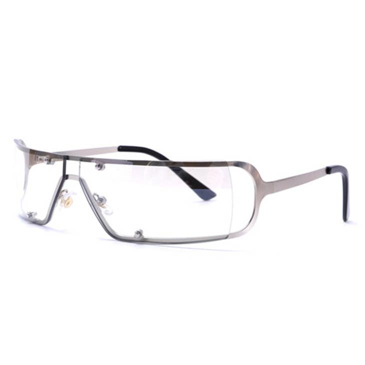FLEURISH Rectangle Narrow Tinted  Square Sunglasses White