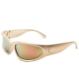 FLEURISH Sporty Rectangle Y2K  Sunglasses Gold  Gradient